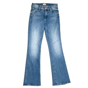 MOTHER Lil Outsider Sneak Jeans Girls 24 Blue Straight High Rise USA